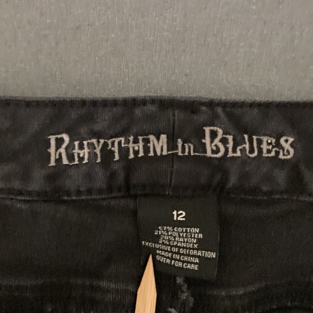Rhythm in Blues black denim jeans size 12 57%cotton 21%polyester 2%spandex - Picture 8 of 10